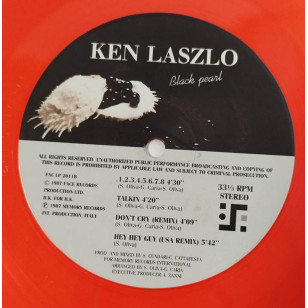 Ken Laszlo - Black Pearl 1987 Hong Kong Coral Transparent Colored Vinyl LP***READY TO SHIP from Hong Kong***